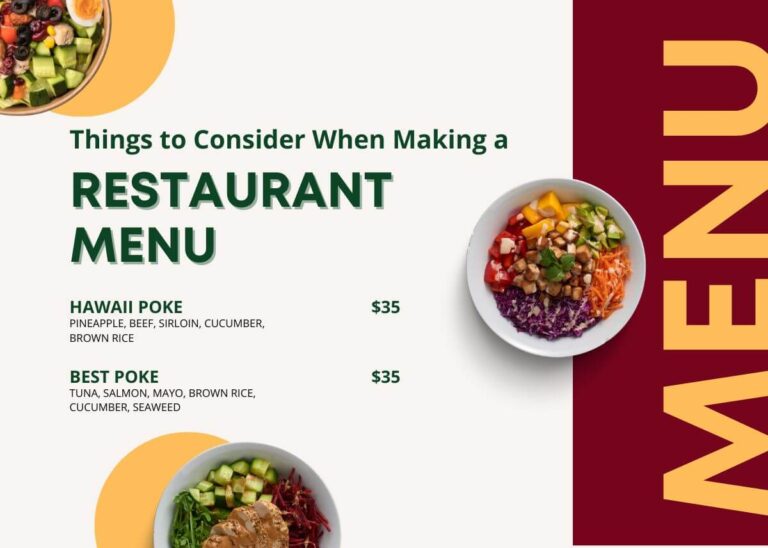10 Things to Consider When Making a Restaurant Menu