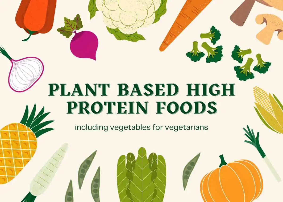 11 Plant Based High Protein foods including vegetables for vegetarians