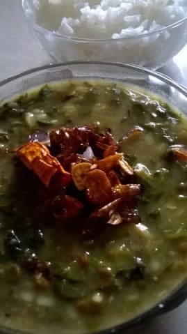 Chilka Moong Dal [ Split Green Gram] Mix With Spinach - Plattershare - Recipes, food stories and food lovers
