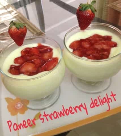 Paneer Strawberry Delight - Plattershare - Recipes, Food Stories And Food Enthusiasts