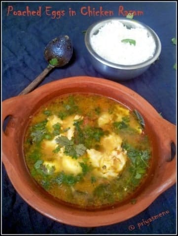 Poached Eggs In Chicken Rasam ( Chaaru / Saaru ) - Plattershare - Recipes, Food Stories And Food Enthusiasts