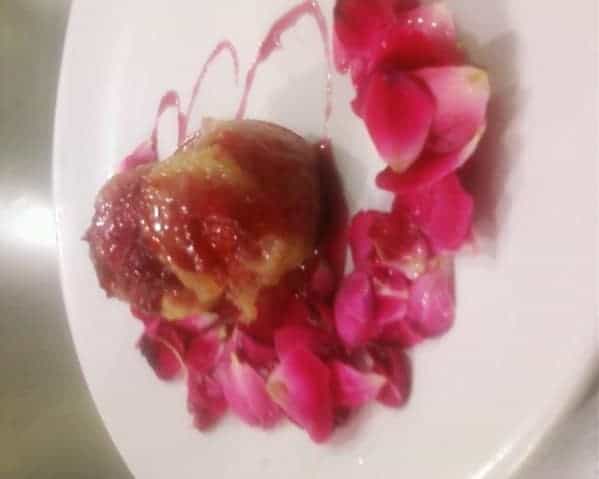Fried & Crunchy Fig / Plum With Rose Berry Sauce - Plattershare - Recipes, food stories and food lovers
