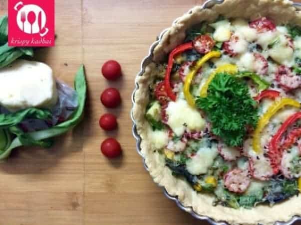 Spinach & Corn Pie With Cherry Tomatoes! - Plattershare - Recipes, food stories and food lovers