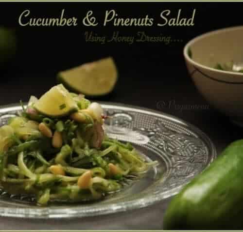 Cucumber &Amp; Pine Nuts Salad Using Goindiaorganic Buckwheat Honey - Plattershare - Recipes, Food Stories And Food Enthusiasts