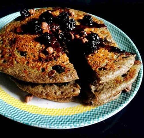Blueberry Choco Raagi Pancakes - Plattershare - Recipes, food stories and food enthusiasts