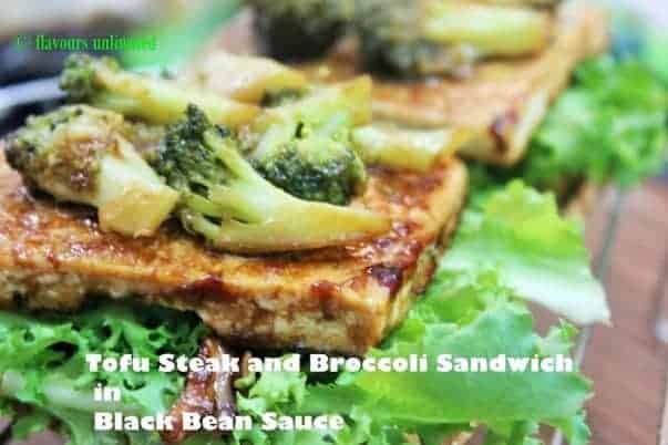 Tofu Steak, Broccoli And Pine Nuts Sandwich In Black Bean Sauce - Plattershare - Recipes, food stories and food lovers