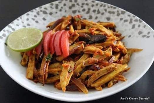Sookhi Arbi (Dry Eddo) In Fries Style - Plattershare - Recipes, food stories and food lovers
