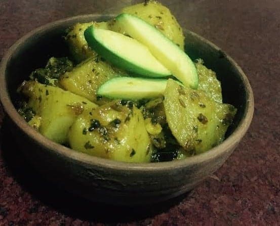 Aamras Ke Aloo Recipe- Baby Potatoes With Raw Mango - Plattershare - Recipes, food stories and food lovers