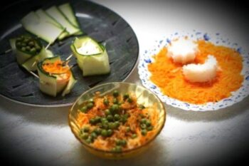 Carrot And Radish Topped With Crunchy Peas - Plattershare - Recipes, food stories and food lovers