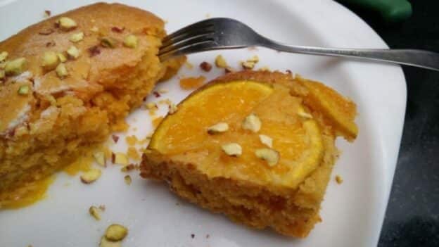 Orange Upside Down Cake In Microwave - Plattershare - Recipes, Food Stories And Food Enthusiasts