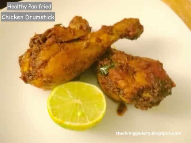 Easy Pan Fried Chicken Drumstick (Low Fat, Healthy) - Plattershare - Recipes, food stories and food lovers