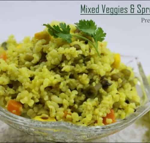 Mixed Veggies &Amp; Sprouts Wheat Upma - Plattershare - Recipes, Food Stories And Food Enthusiasts