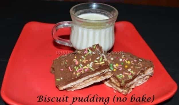 Biscuit Pudding - No Bake Kids Dessert Recipe - Plattershare - Recipes, Food Stories And Food Enthusiasts
