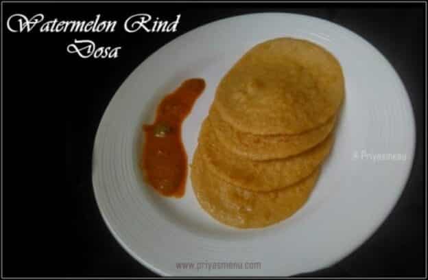 Watermelon Rind Dosa - Plattershare - Recipes, Food Stories And Food Enthusiasts