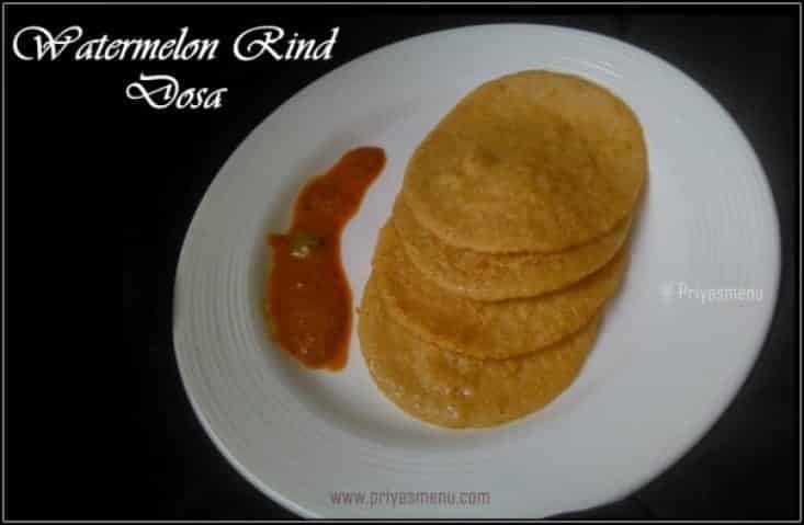 Watermelon Rind Dosa - Plattershare - Recipes, food stories and food lovers