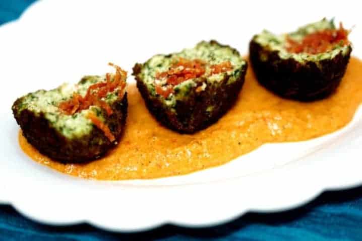 Coriander Paneer Balls With Roasted Red Bell Pepper Sauce - Plattershare - Recipes, food stories and food lovers