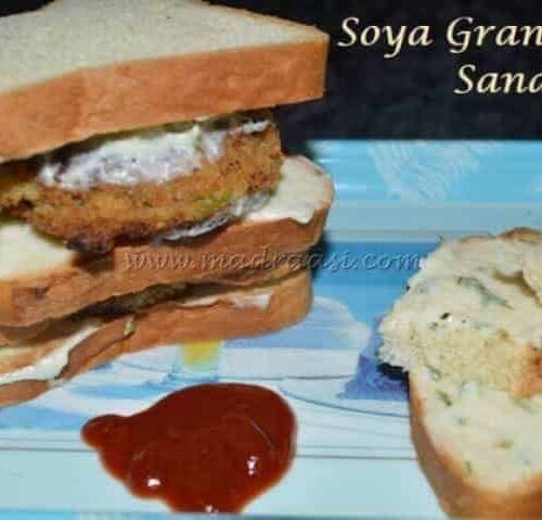 Soya Granules Sandwich - Plattershare - Recipes, food stories and food enthusiasts