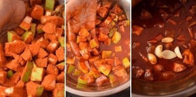 Andhra Avakaya: A Vibrant South Indian Mango Pickle Recipe - Plattershare - Recipes, food stories and food lovers Vibrant Andhra Avakaya mango pickle prepared with spices and oil, showcasing traditional South India.