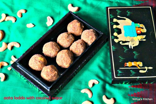 Aata Ladoo With Coconut Sugar - Plattershare - Recipes, food stories and food lovers