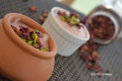 Exquisite Rose Phirni: A Luxurious Indian Rice Pudding - Plattershare - Recipes, food stories and food lovers Exquisite Rose Phirni: A Luxurious Indian Rice Pudding - Plattershare - Recipes, food stories and food lovers