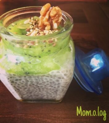Cleansing Kiwi Chia Pudding In Coconut Milk
