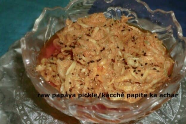 Raw Papaya Pickle - Plattershare - Recipes, Food Stories And Food Enthusiasts