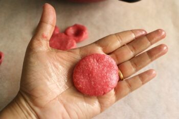 Minnie Mouse Rose Kaju Katli - Plattershare - Recipes, food stories and food lovers