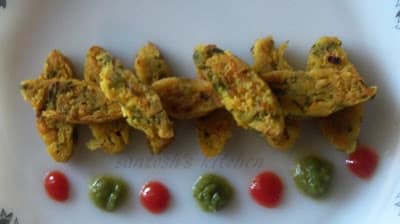 Chana Dal Spinach Fingers - Low Fat Snack - Plattershare - Recipes, food stories and food lovers