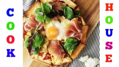 Bread Pizza Recipe: Homemade Bread Pizza With Egg & Prosciutto - Plattershare - Recipes, food stories and food lovers