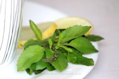 Soothing Ginger Holy Basil Tisane (Adrak Tulsi Chai) for Wellness - Plattershare - Recipes, food stories and food lovers Soothing Ginger Holy Basil Tisane (Adrak Tulsi Chai) for Wellness - Plattershare - Recipes, food stories and food lovers