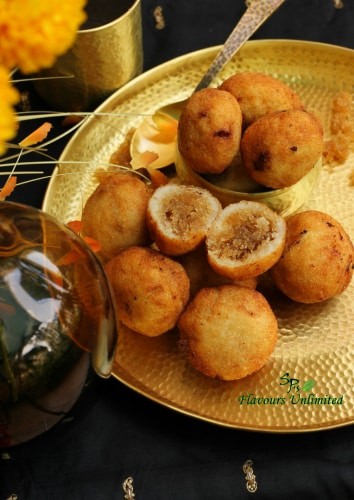 Fried Semolina Dumplings Stuffed With Coconut Jaggery Filling | Kakra Pitha - Plattershare - Recipes, food stories and food lovers