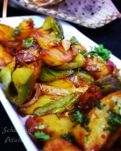 Schezwan Potatoes - Plattershare - Recipes, food stories and food lovers