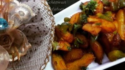 Spicy Schezwan Potatoes: A Crispy, Flavorful Indo-Chinese Starter - Plattershare - Recipes, food stories and food lovers Spicy Schezwan Potatoes: A Crispy, Flavorful Indo-Chinese Starter - Plattershare - Recipes, food stories and food lovers