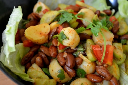 Spiced Potato And Kidney Beans Salad ( Achari Aloo Salad) - Plattershare - Recipes, food stories and food lovers