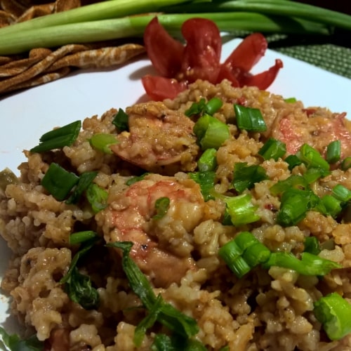 Brown Rice Shrimp Jambalaya (Valentines Day Dinner) - Plattershare - Recipes, Food Stories And Food Enthusiasts