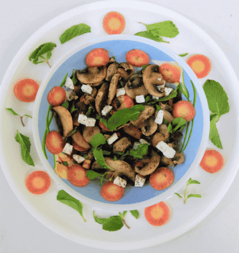 Mushroom Tofu / Paneer Salad - Plattershare - Recipes, Food Stories And Food Enthusiasts