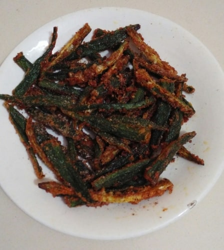 Kurkure Bhindi (Okra) - Plattershare - Recipes, Food Stories And Food Enthusiasts
