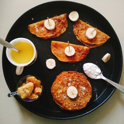 Kids Healthy Recipe - Gujarati Sweet Whole Wheat Pancakes/Meetha Pudla - Plattershare - Recipes, food stories and food lovers