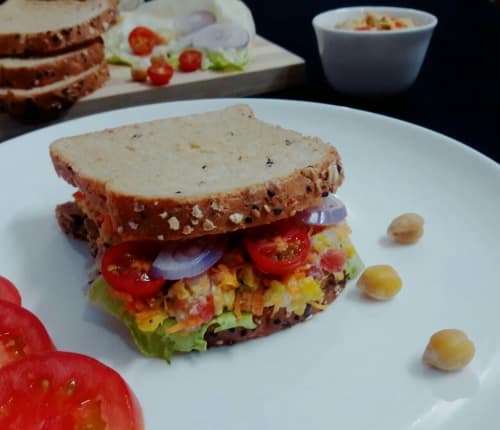 Mashed Chickpeas Sandwich - Plattershare - Recipes, Food Stories And Food Enthusiasts