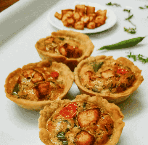 Tandoori Paneer Frittata In Tart Shells - Plattershare - Recipes, Food Stories And Food Enthusiasts