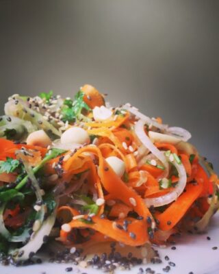 Spiralized Spiced Carrot And Onion Sambharo Stir Fry - Plattershare - Recipes, food stories and food lovers