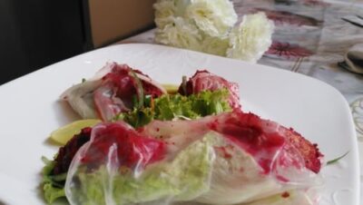 Rose-Tinted Chicken Tikka Thai Wraps: A Fusion Delight - Plattershare - Recipes, food stories and food lovers Rose-Tinted Chicken Tikka Thai Wraps: A Fusion Delight - Plattershare - Recipes, food stories and food lovers