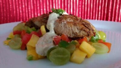 Tangy Fish With Grape Sauce And Grape Salsa. - Plattershare - Recipes, food stories and food enthusiasts