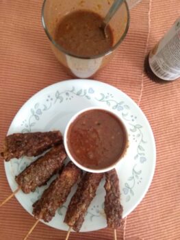 Peanut Sauce Coated Paneer Satay - Plattershare - Recipes, food stories and food lovers