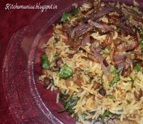 Kala Chana Biryani Rice - Plattershare - Recipes, Food Stories And Food Enthusiasts