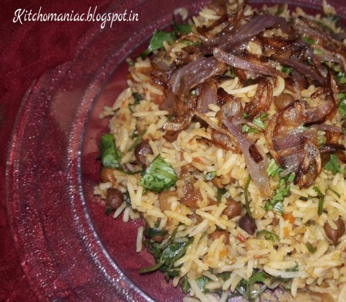 Kala Chana Biryani Rice - Plattershare - Recipes, food stories and food lovers