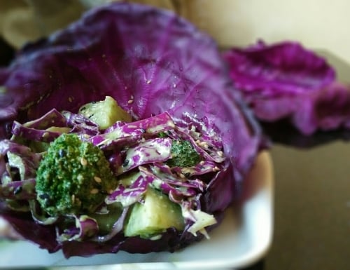 Purple Cabbage Pesto Salad - Plattershare - Recipes, Food Stories And Food Enthusiasts