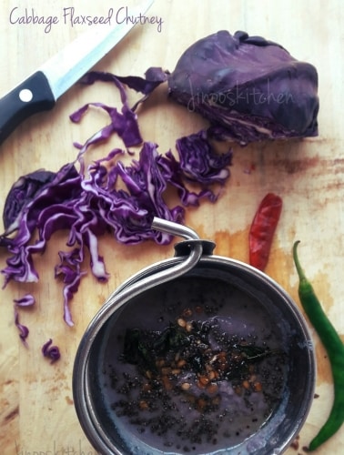 Cabbage Flax Seed Chutney - Plattershare - Recipes, Food Stories And Food Enthusiasts