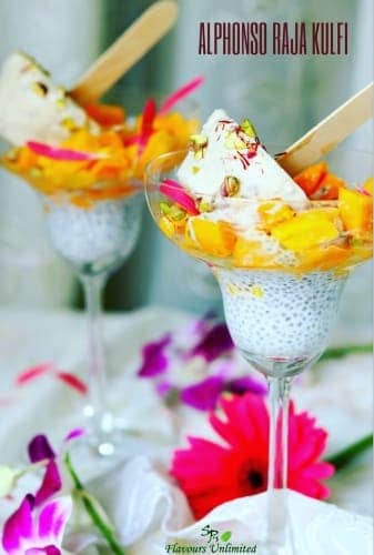 Saffron Kulfi Served With Mango And Chia Seeds - Plattershare - Recipes, food stories and food lovers