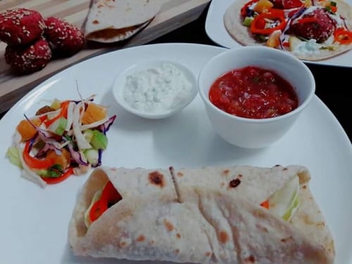 Baked Beetroot Falafel Wrap - Plattershare - Recipes, food stories and food lovers